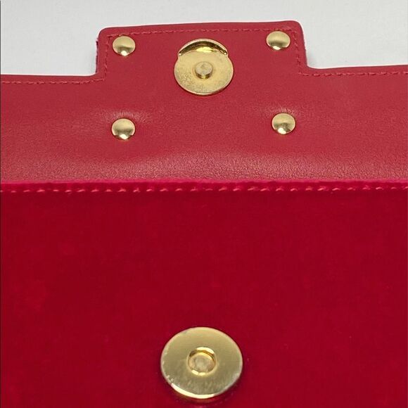 Gucci red Broadway velvet crystal G shoulder bag - Picture 12 of 16